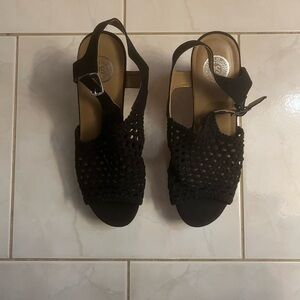 So Women’s Black Open Toe Wedge Sandals